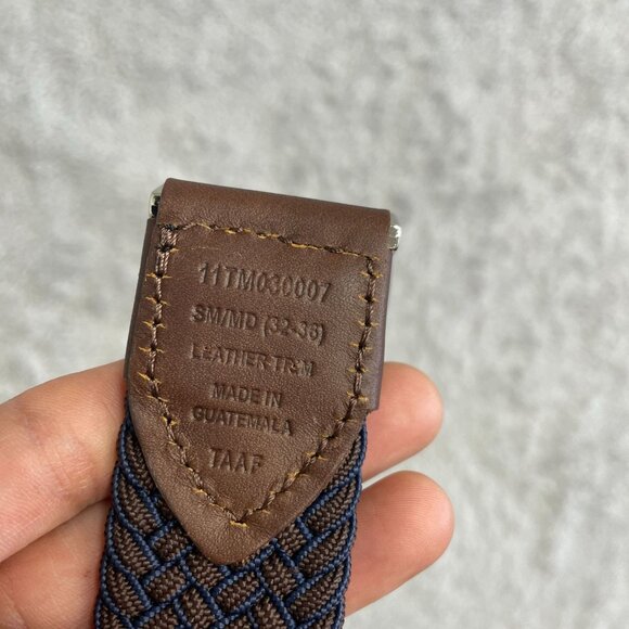 NEW Tommy Bahama Men's S/M Reversible Stretch Braided Belt Leather & Fabric - Picture 5 of 9